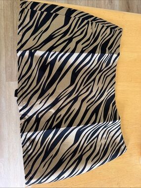 Animal Print Mini Skirt in Black & Tan